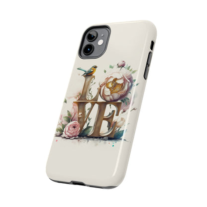 Lovebird and Bloom Watercolor Tough Phone Case