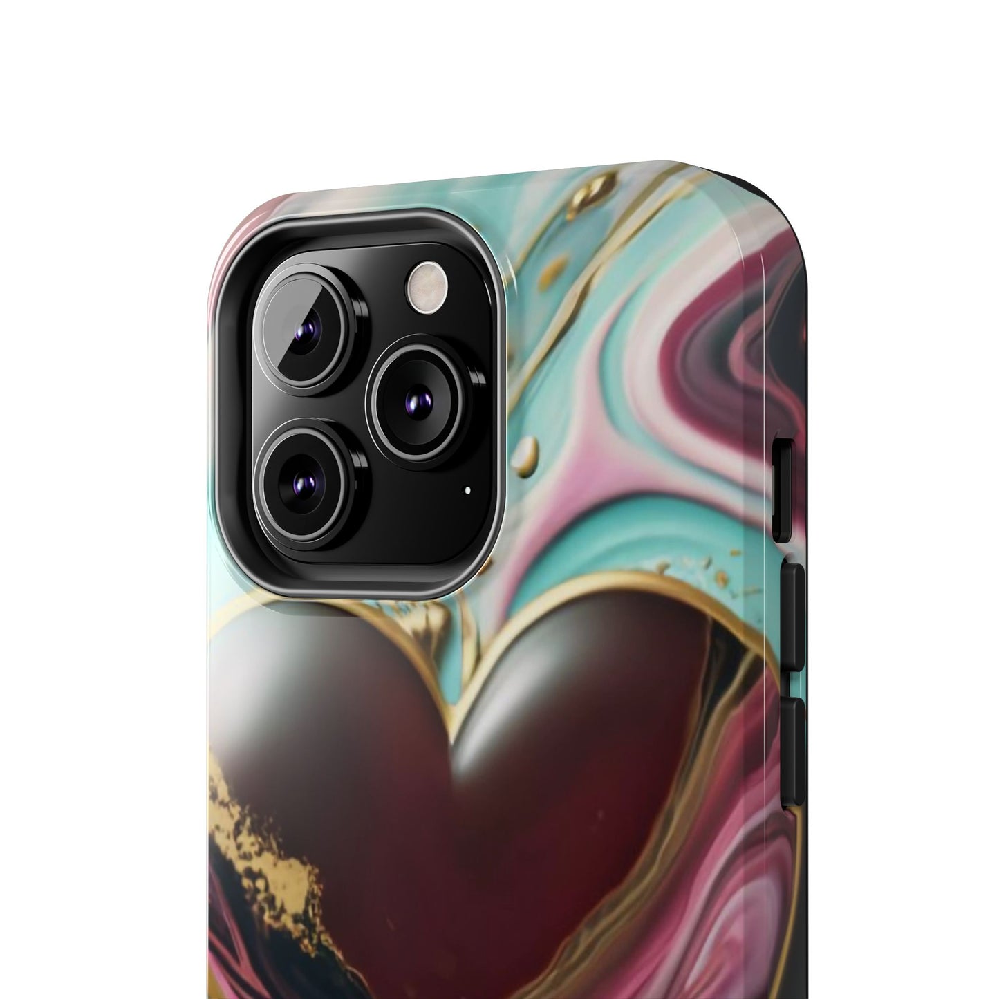 Glossy Heartburst Acrylic Pour Tough Phone Case