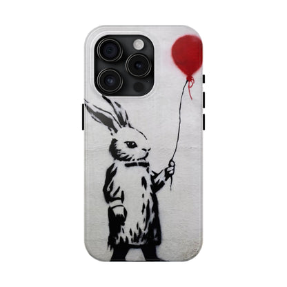 Banksy-Inspired Rabbit Balloon Escape Tough Phone Case