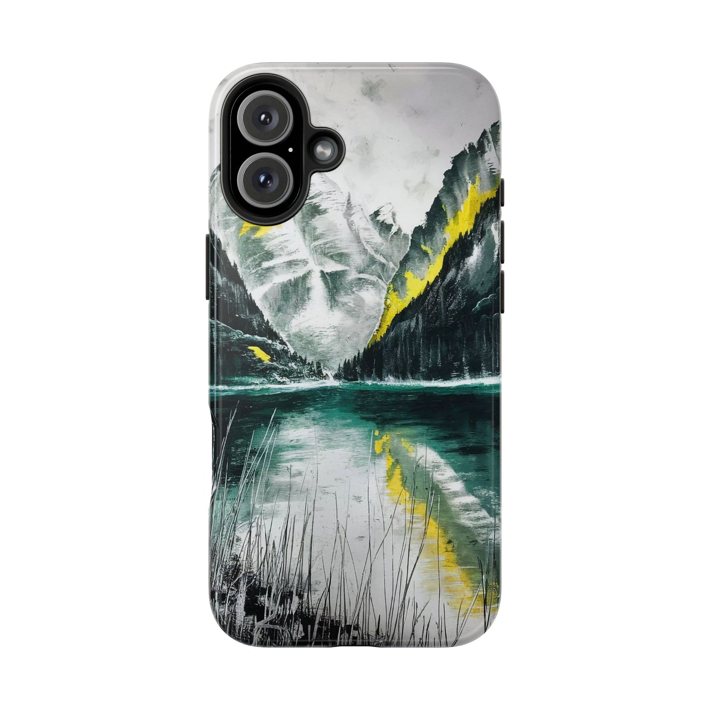 Serene Valley Charcoal Landscape Tough Phone Case