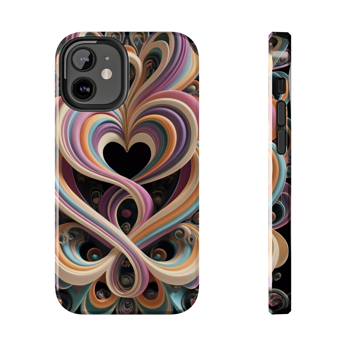 Pastel Heart Wave Abstract Tough Phone Case