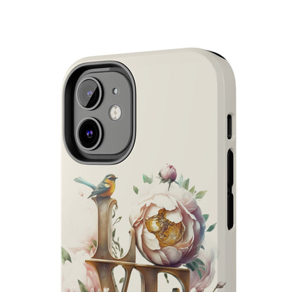 Lovebird and Bloom Watercolor Tough Phone Case