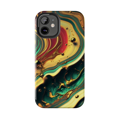 Golden Fluid Waves Defender Case