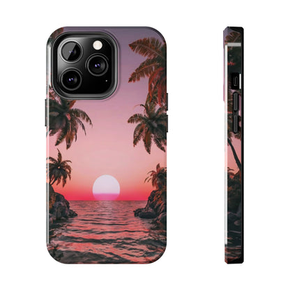 Golden Horizon Palm Sunset Tough Phone Case