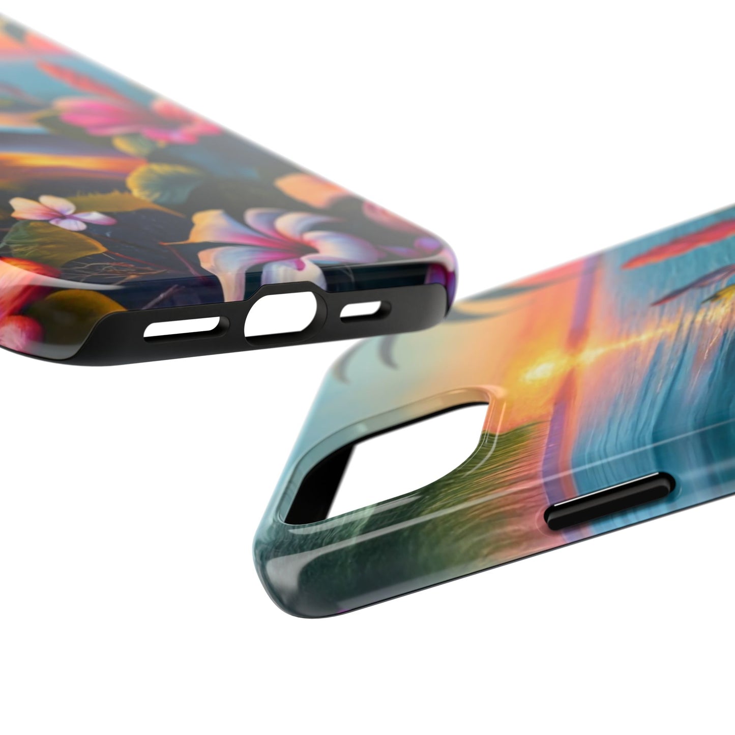 Sunset Beach Hibiscus Palms Tough Phone Case