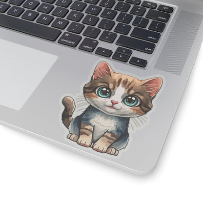 Sweet Kitty Watercolor Cartoon Sticker