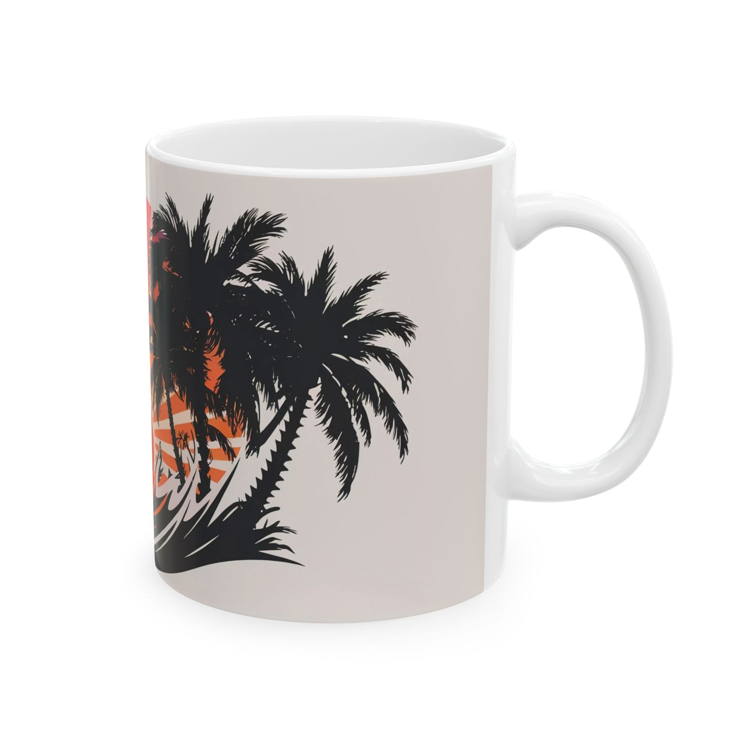 Sunset Paradise Palm Trees Ceramic Coffee Mug