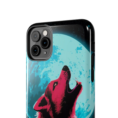 Teal Moon Wolf Serenade Tough Phone Case