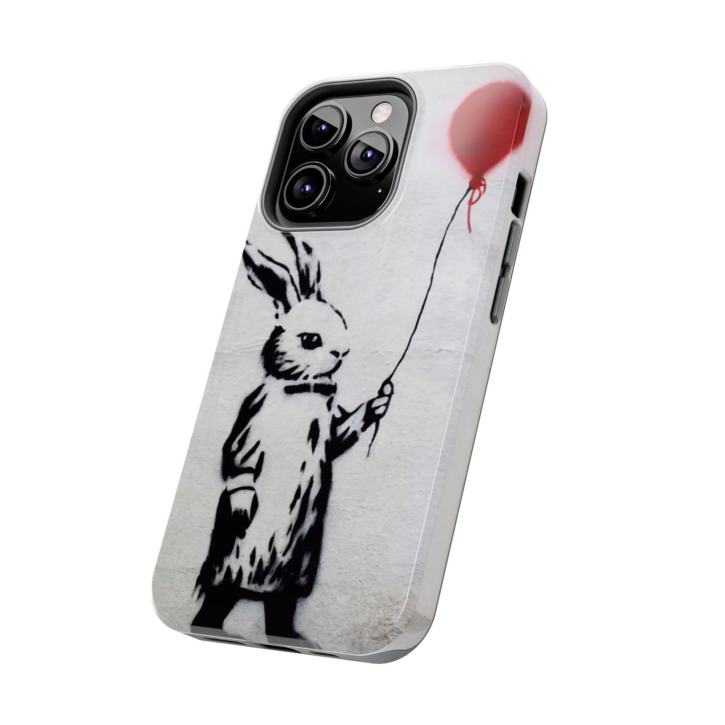 Banksy-Inspired Rabbit Balloon Escape Tough Phone Case