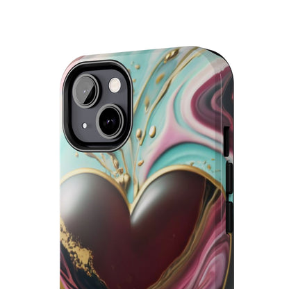 Glossy Heartburst Acrylic Pour Tough Phone Case