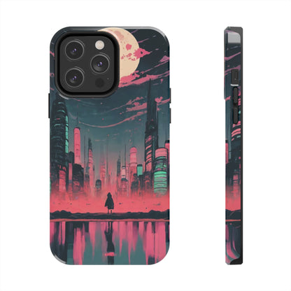 Moonlit Cityscape Night View Tough Phone Case