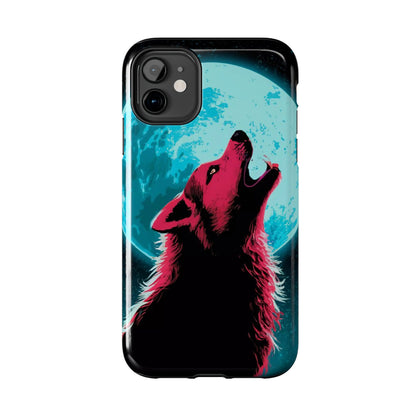 Teal Moon Wolf Serenade Tough Phone Case