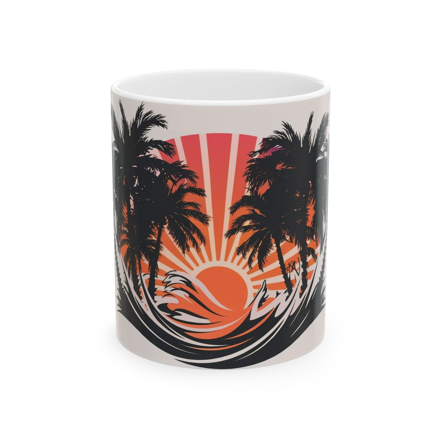 Sunset Paradise Palm Trees Ceramic Coffee Mug