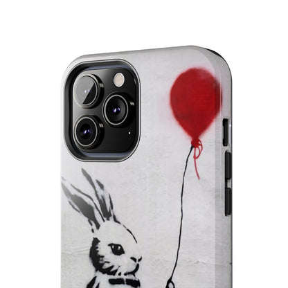 Banksy-Inspired Rabbit Balloon Escape Tough Phone Case