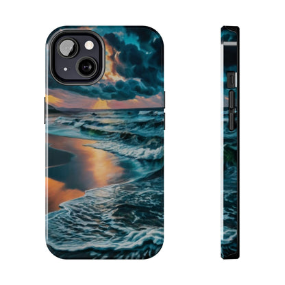 Coastal Sunset Waves Tough Phone Case