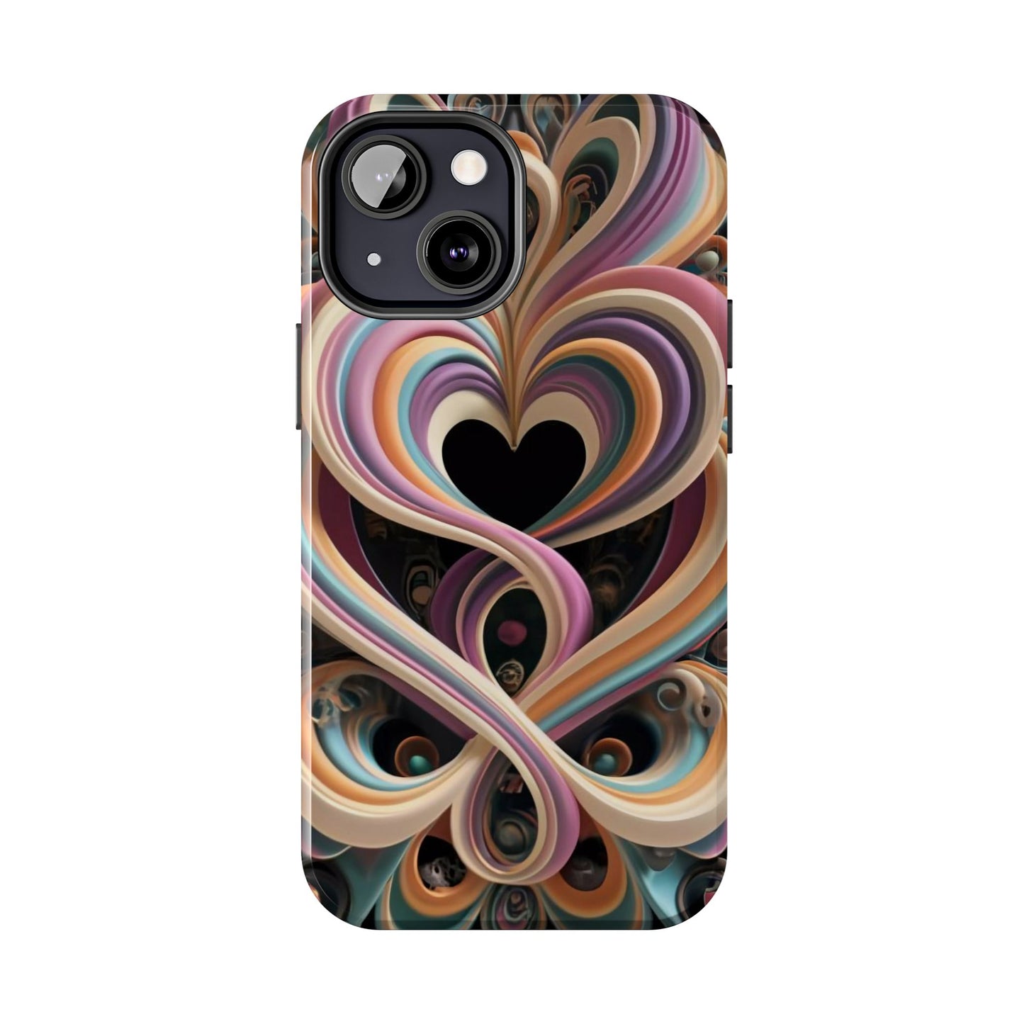 Pastel Heart Wave Abstract Tough Phone Case