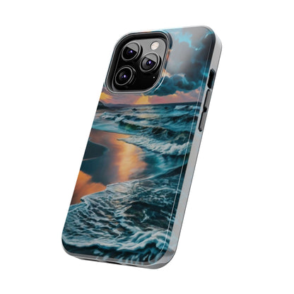 Coastal Sunset Waves Tough Phone Case