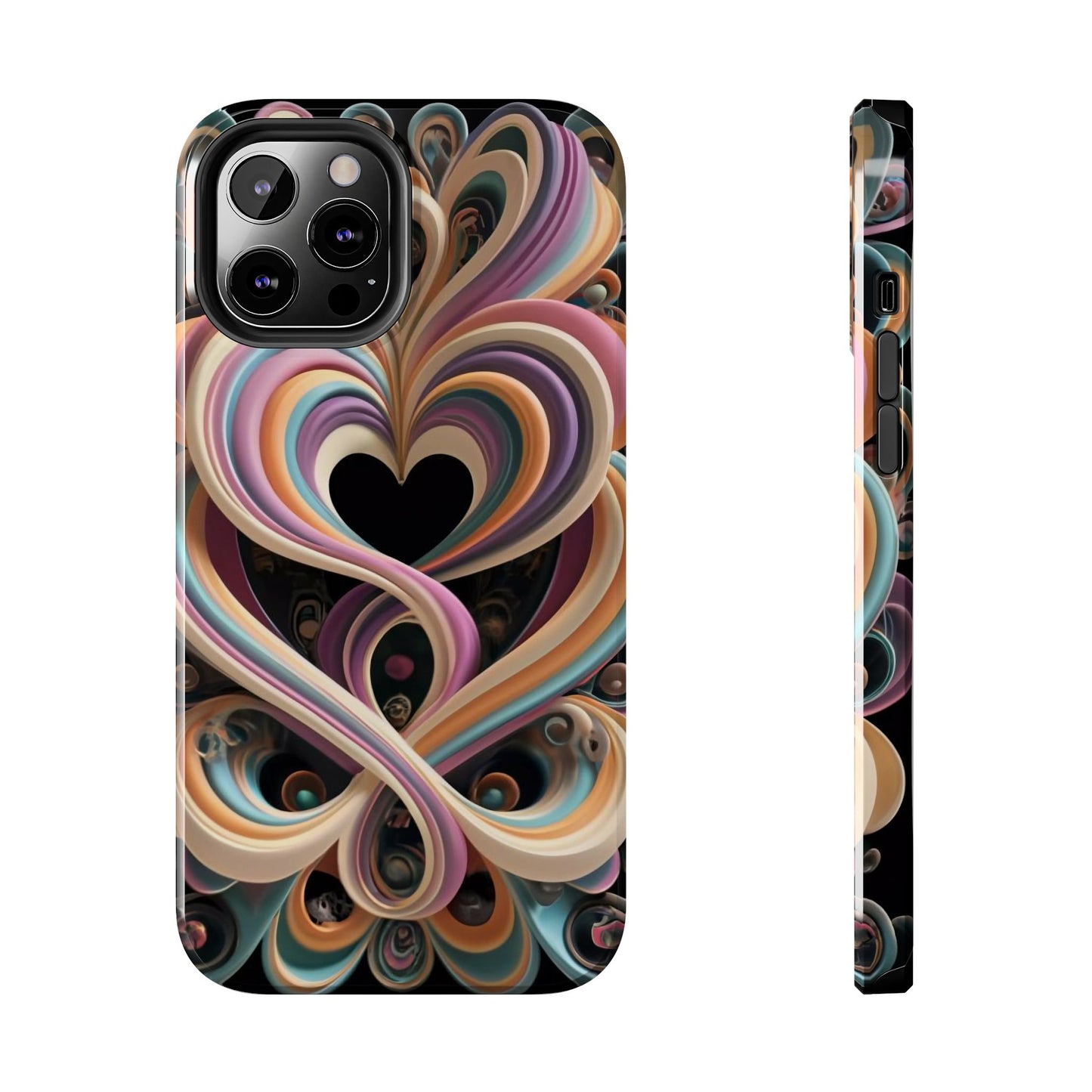 Pastel Heart Wave Abstract Tough Phone Case