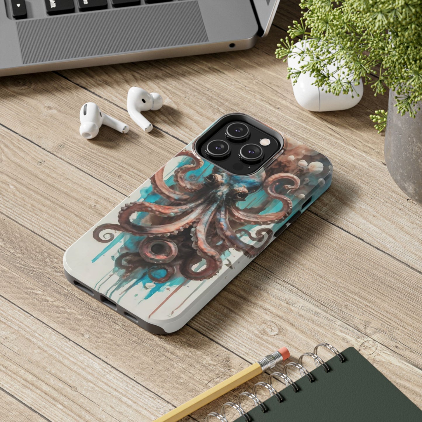 Serene Octopus Watercolor Tough Phone Case