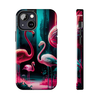 Vibrant Flamingo Gathering Tough Phone Case