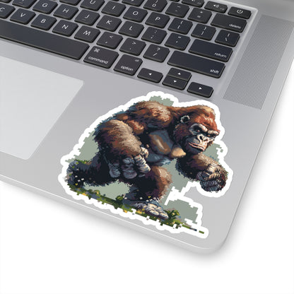 Pixelated Battle-Ready Ape Runner Vinyl Sticker