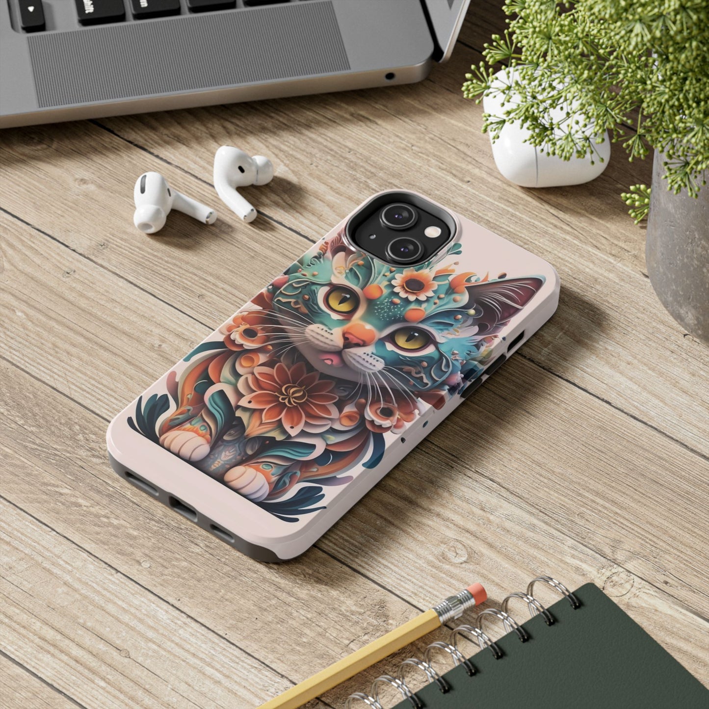 Floral Feline Armor Case