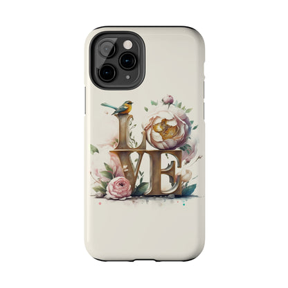 Lovebird and Bloom Watercolor Tough Phone Case