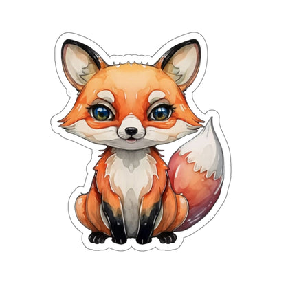 Playful Fox Watercolor Cartoon Sticker