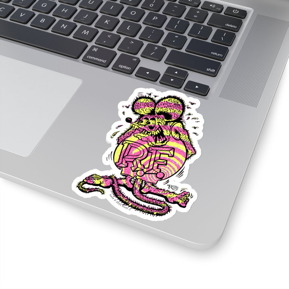 Metallic Swirl Rat Fink Sticker: Psychedelic Fusion