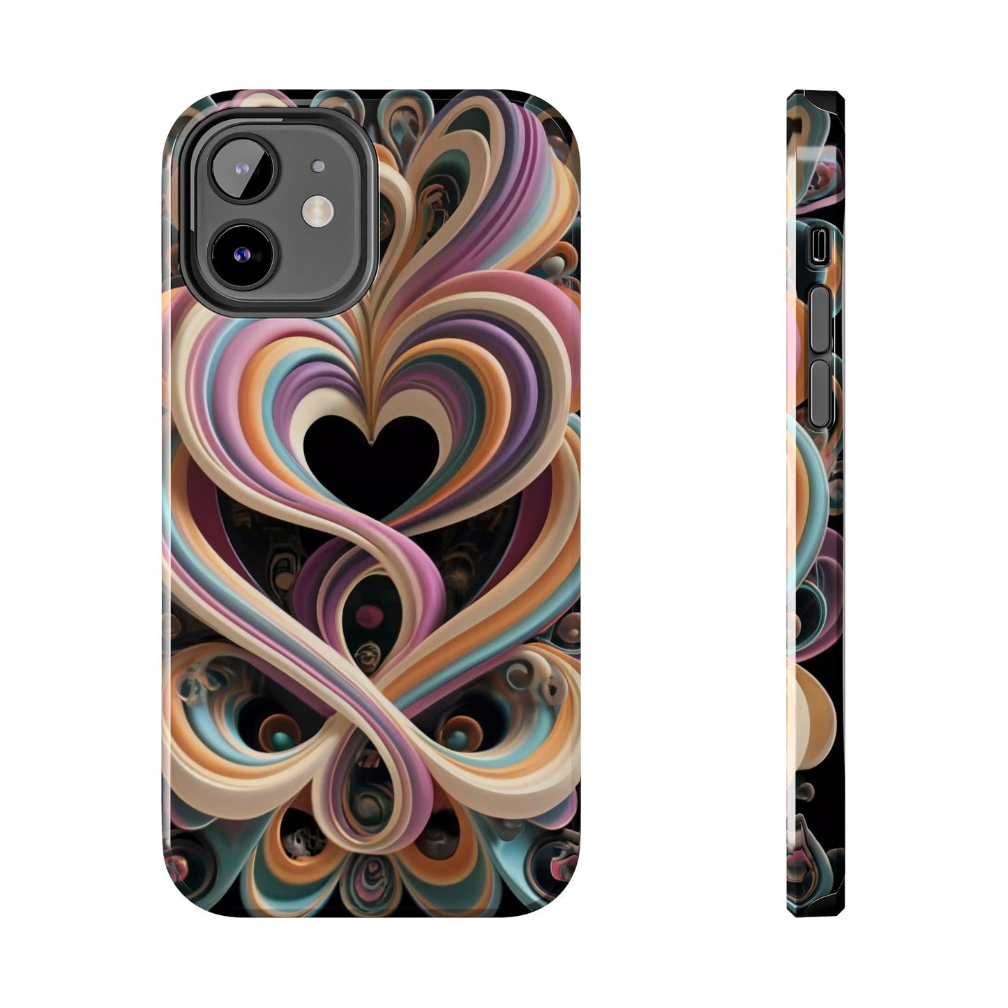 Pastel Heart Wave Abstract Tough Phone Case