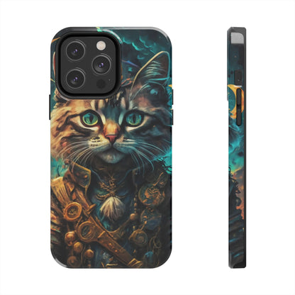 Cartoon Cat Pirate Starry Night Tough Phone Case