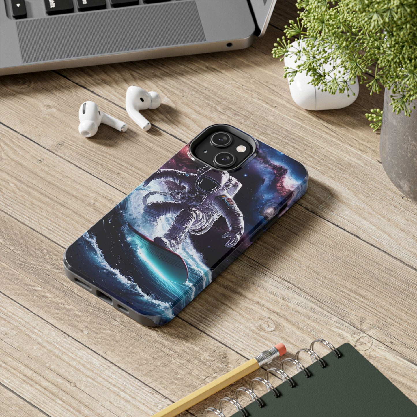 Galactic Wave Rider Astronaut Tough Phone Case