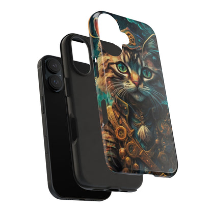 Cartoon Cat Pirate Starry Night Tough Phone Case