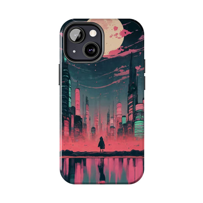 Moonlit Cityscape Night View Tough Phone Case