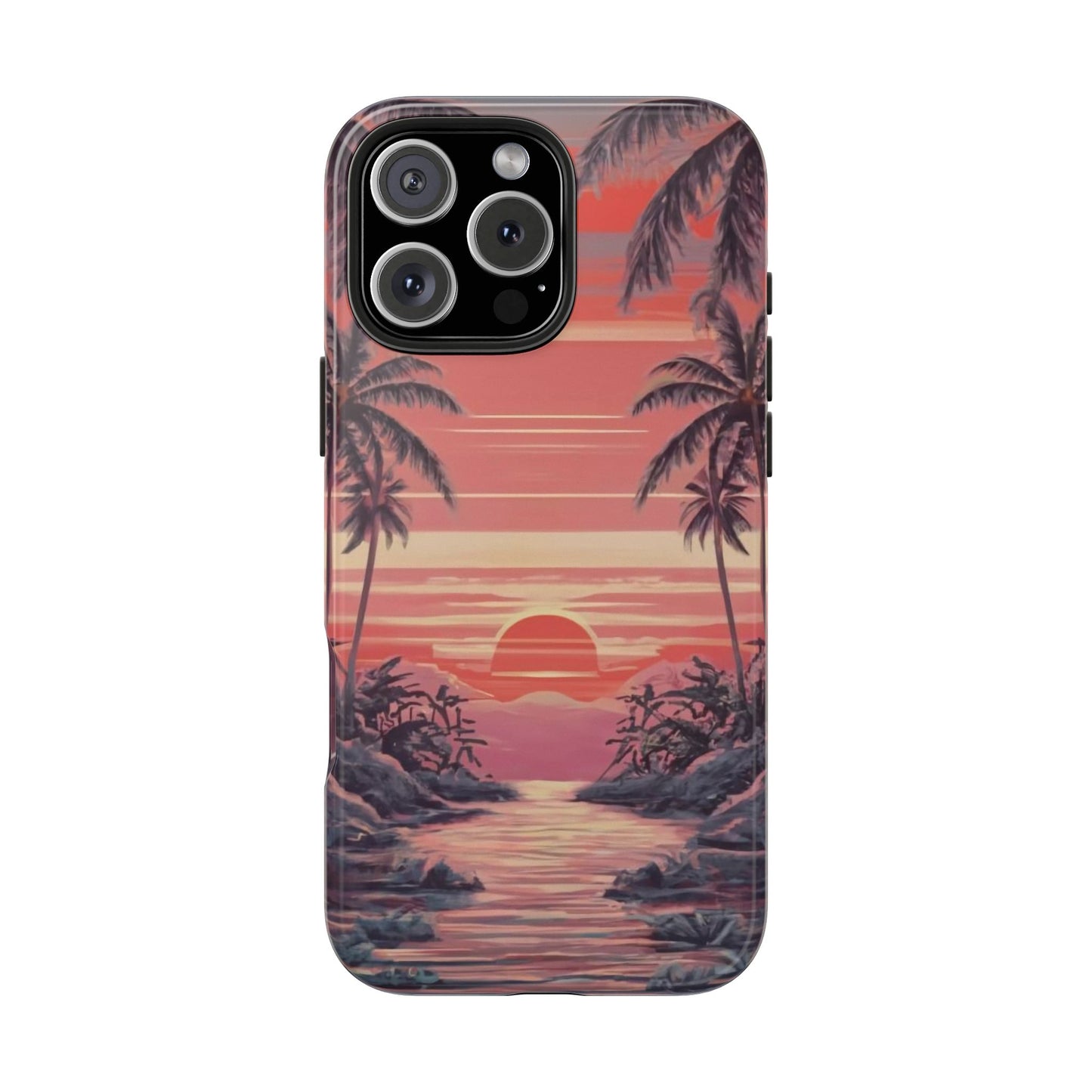 Sunset Serenity Palm Shore Tough Phone Case