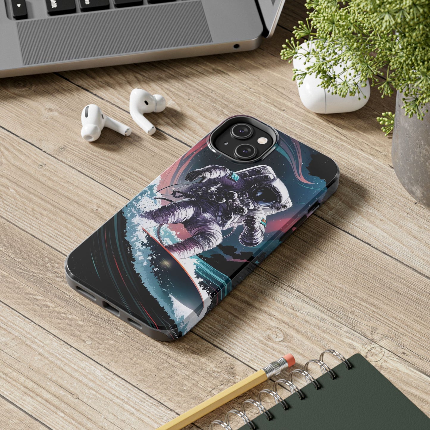 Cosmic Crest Astronaut Wave Rider Tough Phone Case