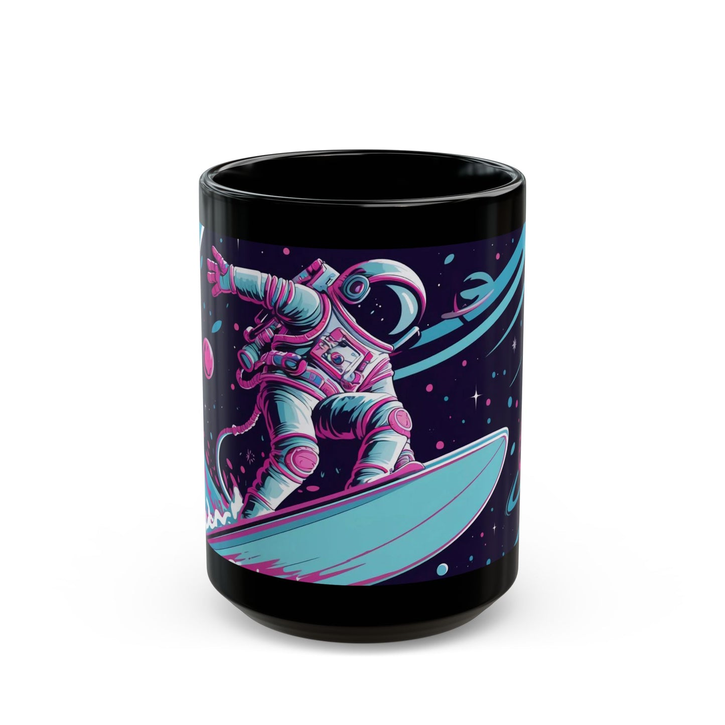 Surfing the Stars Mug – Vibrant Astronaut Space Adventure