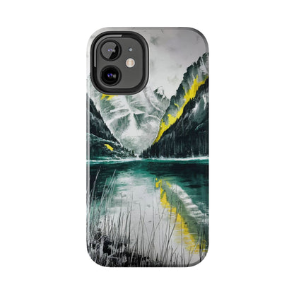 Serene Valley Charcoal Landscape Tough Phone Case