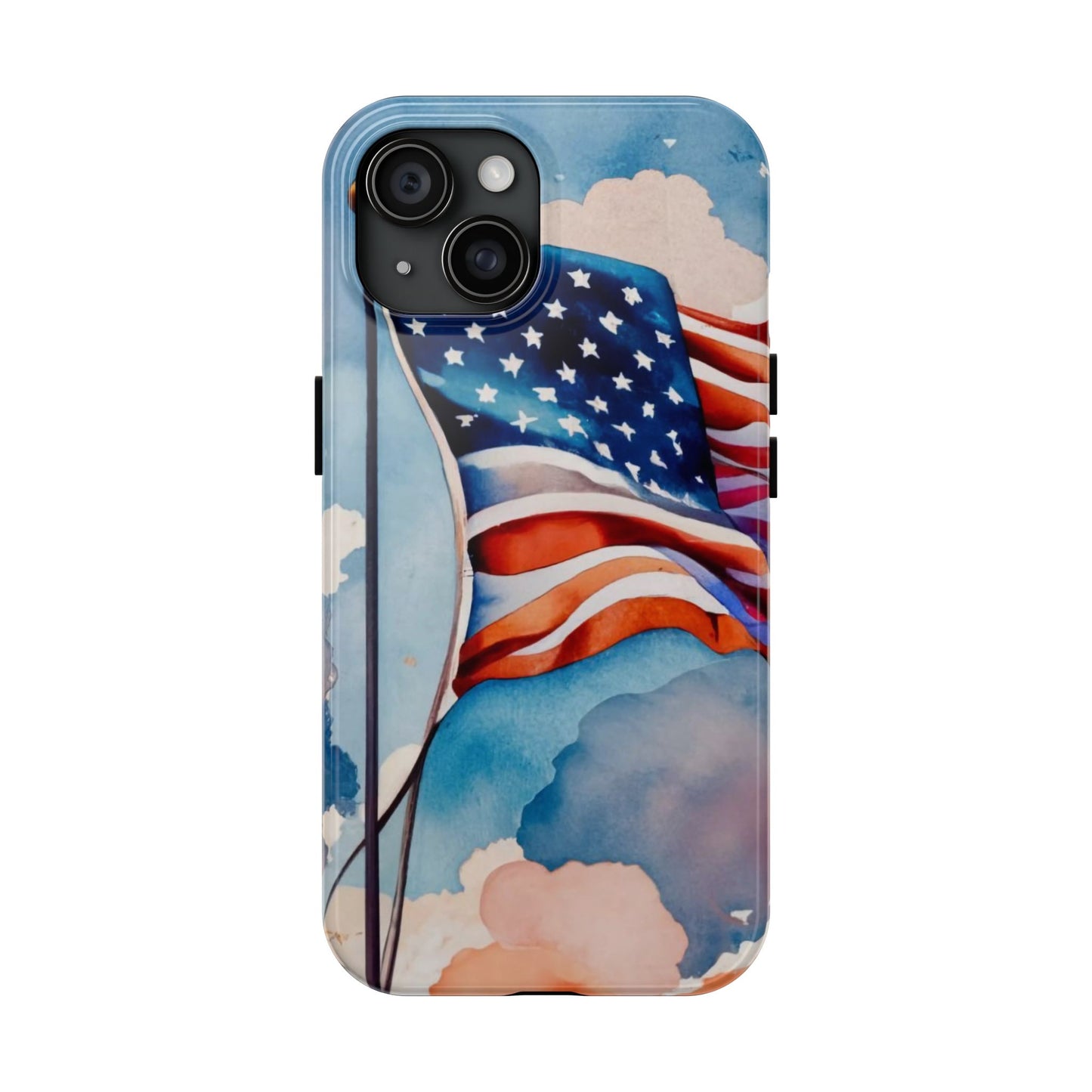 Windswept Patriot Watercolor Flag Tough Phone Case