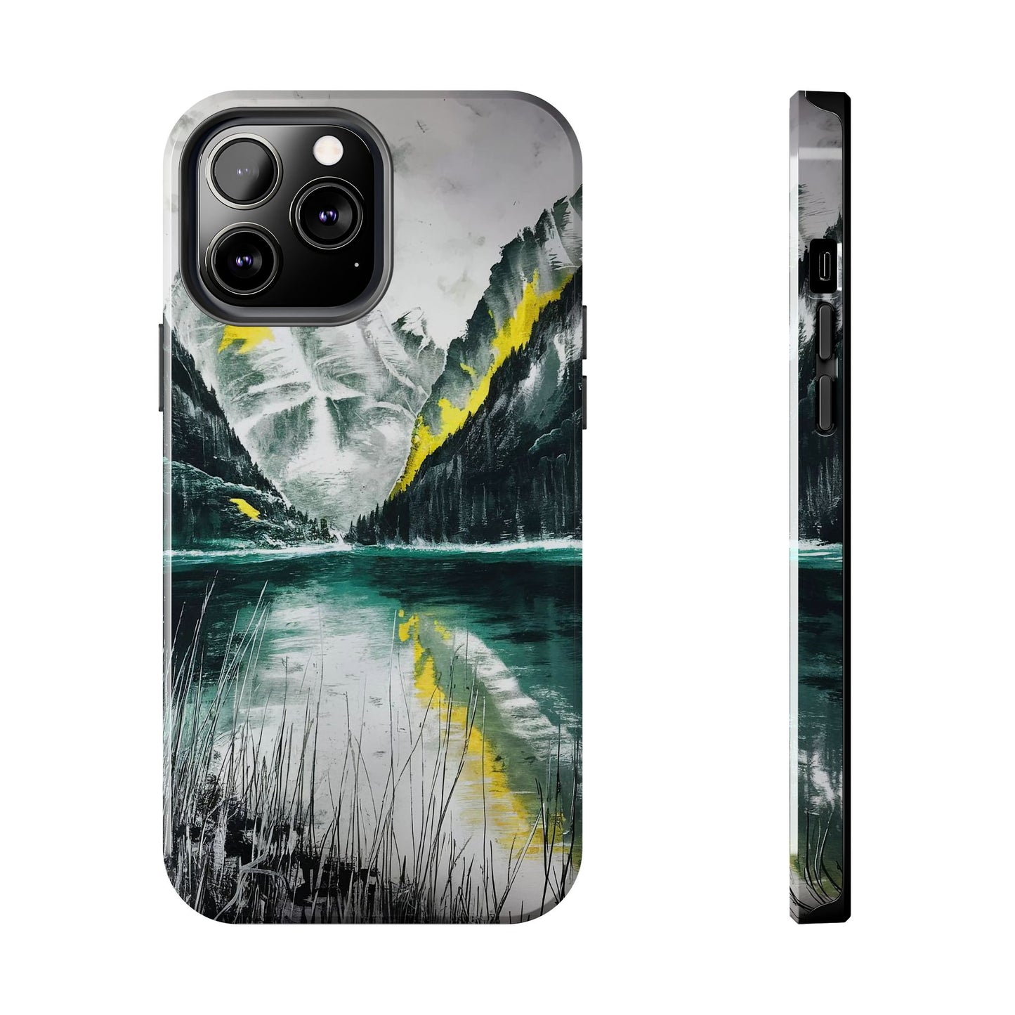 Serene Valley Charcoal Landscape Tough Phone Case