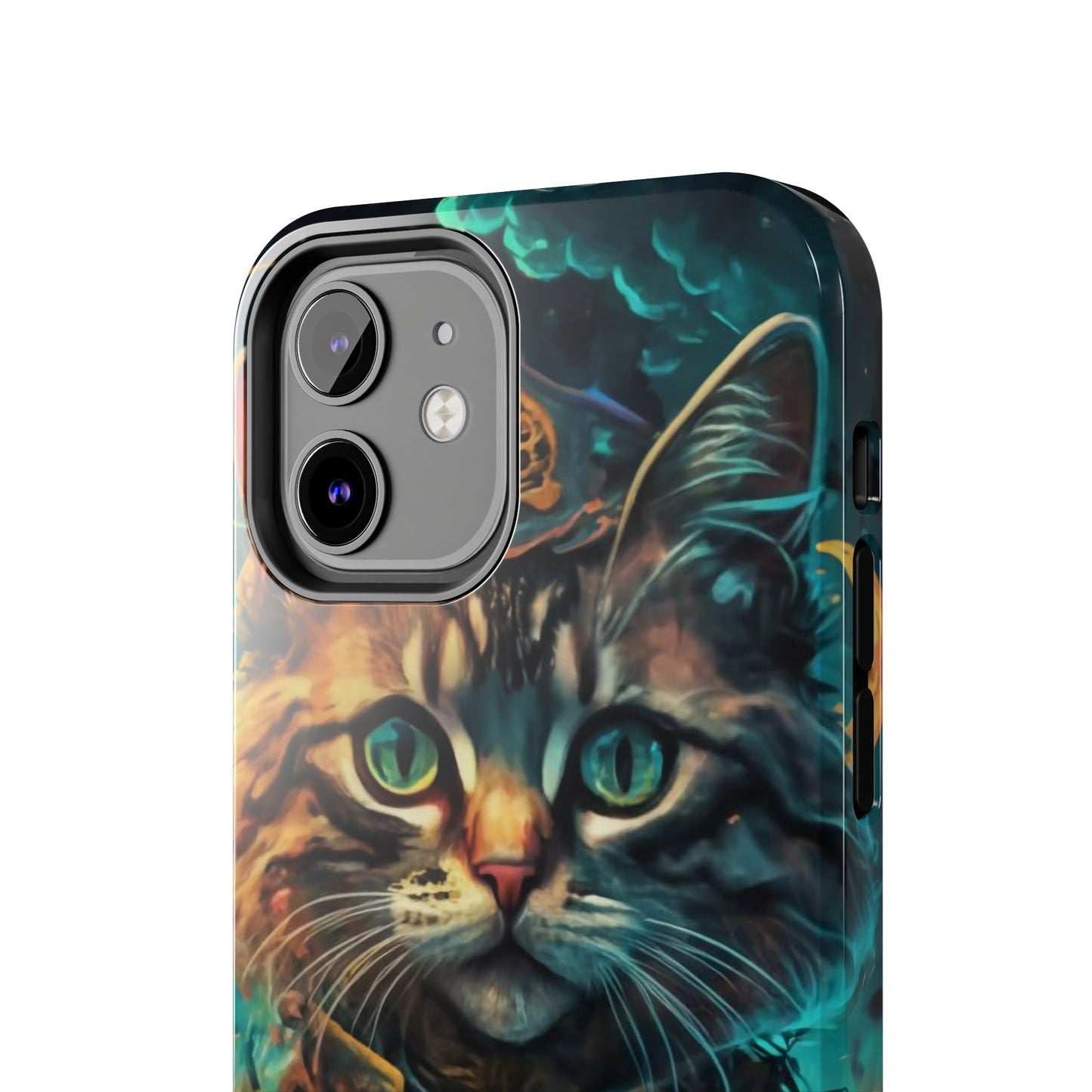 Cartoon Cat Pirate Starry Night Tough Phone Case