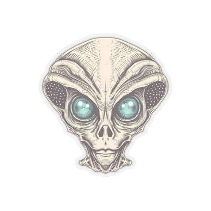 Tan Alien Head Vinyl Sticker