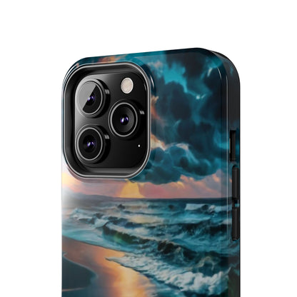 Coastal Sunset Waves Tough Phone Case