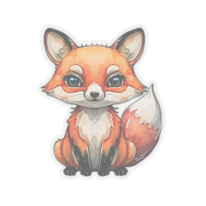 Playful Fox Watercolor Cartoon Sticker