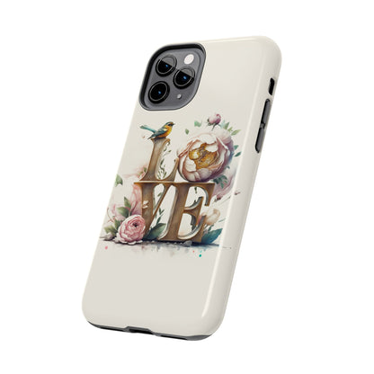 Lovebird and Bloom Watercolor Tough Phone Case