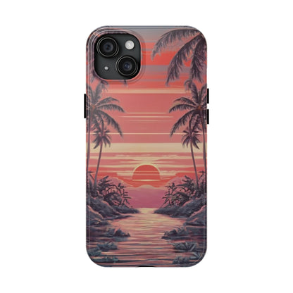 Sunset Serenity Palm Shore Tough Phone Case