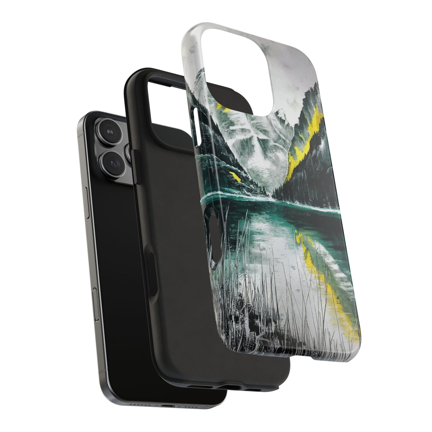 Serene Valley Charcoal Landscape Tough Phone Case