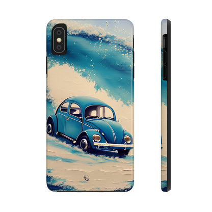 Wave Chasing Painted Blue VDub Beetle - Tough Phone Case