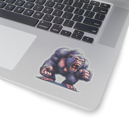 Pixelated Hulking Ape Roaring Vinyl Sticker