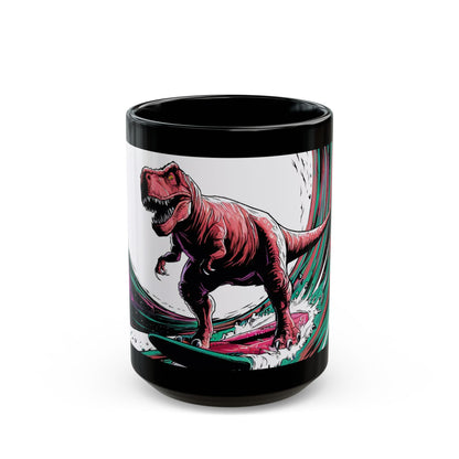 Extreme Space-Time Surfing T-Rex Mug – Bold Comic Book